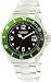 K&BROS Men's 9419-3 Ice-Time Big Sub Black and Green Polylcarbonate Watch