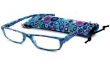 Calabria Readers Full Readers (Women) Reading Glasses - 730 Blue Mod Dots