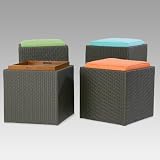 Chasm Square Wicker Storage Bench - OKC035