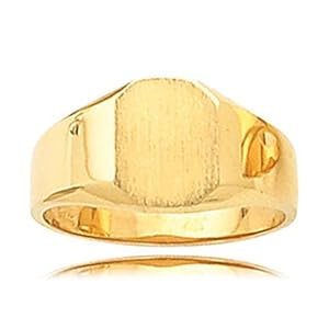 14k Yellow Gold Unisex Octagon Signet Band