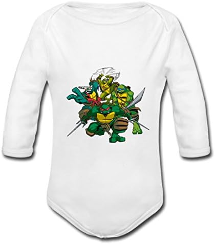 PPooqqer Teenage Mutant Ninja Turtles Baby Powder Organic Long Sleeve One Piece 12M White