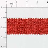 Stretch Sequin Trim - Red - 1 3/4 1 Yard