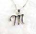 Sterling Silver Initial Charm Necklace, Letter M