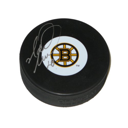 Autographed Mark Recchi Boston Bruins logo puck