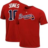 Majestic Chipper Jones Atlanta Braves #10 Player T-shirt - Red