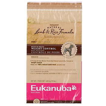 Eukanuba Natural Lamb and Rice Adult Medium Breed Weight Control Dog Food