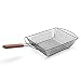Charcoal Companion Non-Stick Shaker Basket for Grilling with Rosewood Handle