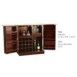 New espresso finish wood folding portable mini wine bar