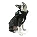 Gooby - Wind Parka, Fleece Lined Small Dog Jacket Coat Sweater with Water Resistant Shell and Leash Ring, Black, Large