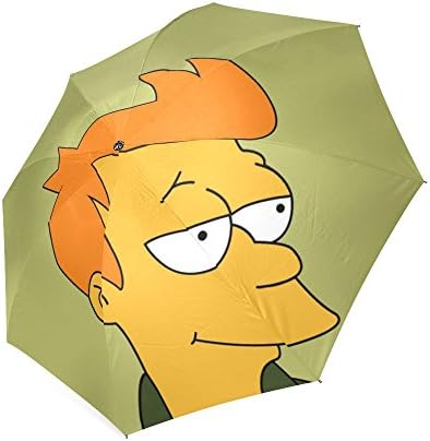 Custom Auto Foldable Umbrella windproof Travel Umbrella Philip J Fry Futurama