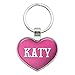 Metal Keychain Key Chain Ring Pink I Love Heart Names Female K Kath - Katy