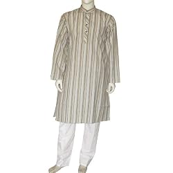 Mens Clothing Kurta Pajama Long Sleeve Cotton Dress Size M Chest :40 inches