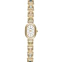 Avalon Women's Gold Tone Oval Watch with Multi-Color Stone Bracelet