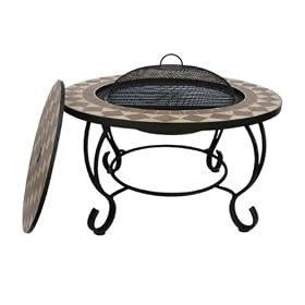 Napoli Mosaic Firepit, BBQ & Table