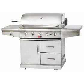 Platinum Stainless Steel 5 Burner Barbecue - FREE DELIVERY