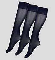 3 Pairs of Bodysensor™ 40 Denier Silky Soft Opaque Knee Highs