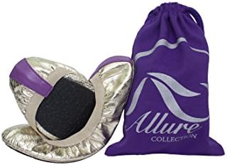 Allure Collection Women's Foldable Gold Faux Leather / Rubber Outsole Ballet-Flats 5