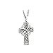 Celtic Cross Necklace Mens Silver 2-Sided 20
