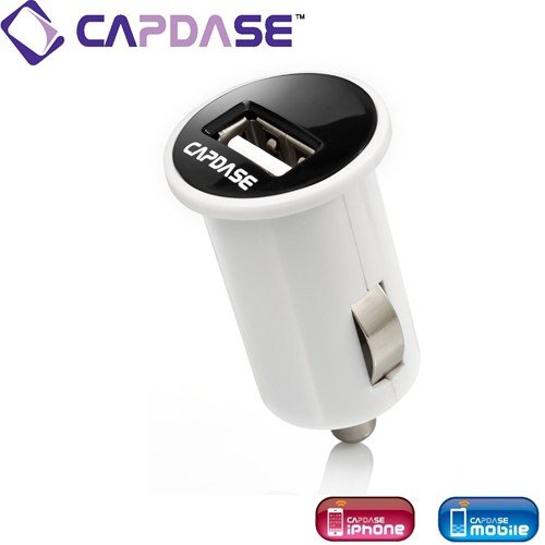 CAPDASE Apple iPod, iPod touch / iPhone 4, 3G, 3GS Single USB Car Charger : Pico シングル ＵＳＢ 超小型カーチャージャー 「ピコ」 （充電用USBポート搭載 車載チャージャー）, ホワイト CAII-0M02