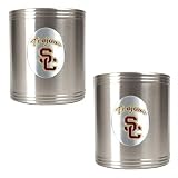 NCAA USC Trojans Two Piece Stainless Steel Can Holder Set