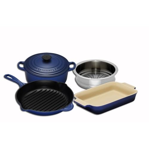 Le Creuset Cast Iron, Steamer and Stoneware Gift Set, 4 Piece,