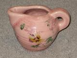 Vintage Miniature Pink w/ Flowers 1 1/2 Inch Pottery Pitcher