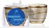 Baby Keepsake: Blue Bar Bat Mitzvah Design Personalized Elegant Scented Pottery Votiv (Set of 24)