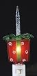 7" Whimsical Red Christmas Present with Swivel Plug Bubble Night Light