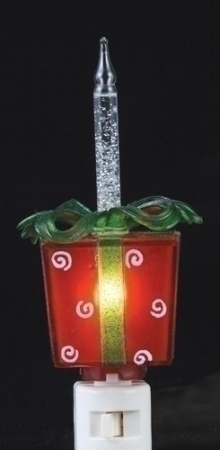 Whimsical Red & Green Christmas Gift Bubble Night Light