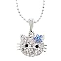 Celebrity Hello Kitty Austrian Blue Crystal Rhodium Teen Pendant
