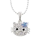 Celebrity Hello Kitty Austrian Blue Crystal Rhodium Teen Pendant