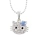 Celebrity Hello Kitty Austrian Blue Crystal Rhodium Teen Pendant