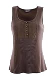 Jessica London Plus Size Sleeveless Henley Tank