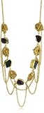 Zariin "Layers and Knots" Amethyst and Fluorite Gold Necklace