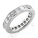 Jewelry : Certified 18k White Gold Princess Cut Diamond Eternity Band Ring Size 6.5 (F-G, VS, 3.29 carat)
