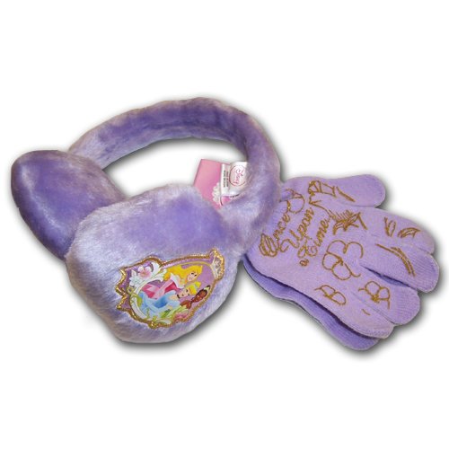 Disney Princess Girl's Fur Earmuff and Gloves Set (3-6)