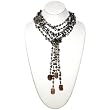 HinsonGayle "Kiera" Double Strand Black Cultured Pearl Lariat Necklace (Glamour Collection)