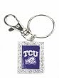 Licensed TCU Horned Frogs Keychain with Rhinestones Fashion Jewelry