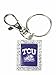 Licensed TCU Horned Frogs Keychain With Rhinestones Fashion Jewelry