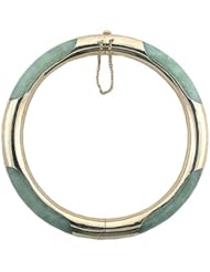 Light Green Jade Four Section Bangle, 14k Gold