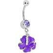 Lavender Cubic Zirconia Poppy Belly Ring