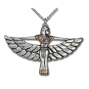 Isis Egyptian Winged Goddess Pendant Necklace