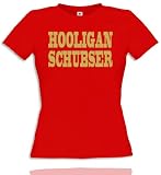 Women T-Shirt Gr. XL - Rot / Gold Hooligan Schubser