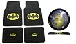 - 	 Batman Auto Accessories Interior Kit - Front & Rear Floor Mats, Steering Wheel Cover & Decal Set
