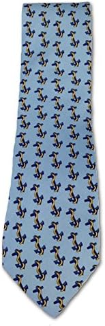 Mens 100% Silk Light Blue Nautical Ships Anchor Necktie Tie Neckwear