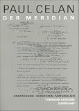 Der Meridian: Endfassung, Entwurfe, Materialien (Werke. Tubinger Ausgabe / Paul Celan) (German Edition)