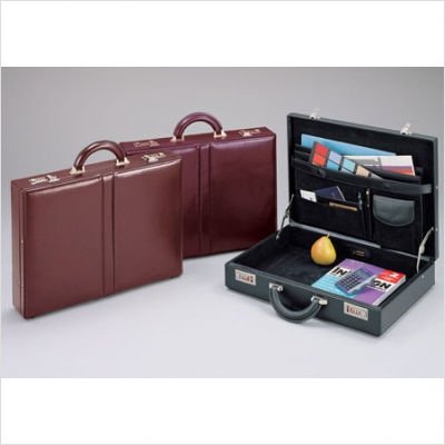 Top Grain Leather Attache Case Color: Burgundy