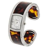 Geneva Platinum Polished Cuff Watch by Geneva
