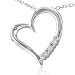 Sterling Silver and Diamond Three Stone Heart Pendant on an 18 Chain Sterling Silver and Diamond Three Stone Heart Pendant on an 18 Chain