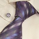 S2343 Designer Hand Made Purple Pattern Necktie Cufflinks Set Ties for Men Jacquard Woven Pure Silk Mens Tie and Cuff Links Gift Tie Set